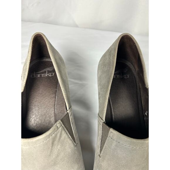 Dansko Rosaline Wedge Gray Leather Clog/Shoe size 37career business casual - Picture 9 of 9